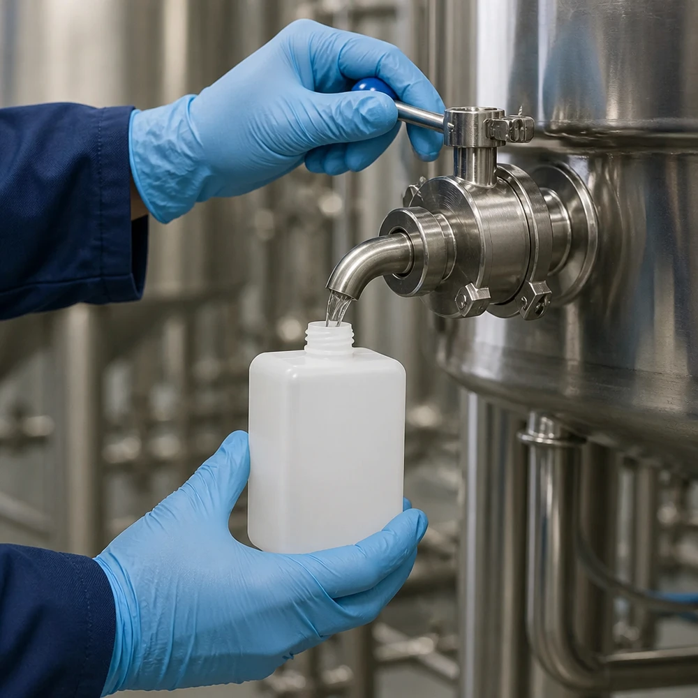 Chemikalienflasche 1500ml PE-HD Enghals GL32 für professionellen Industrieeinsatz bei Probenahme