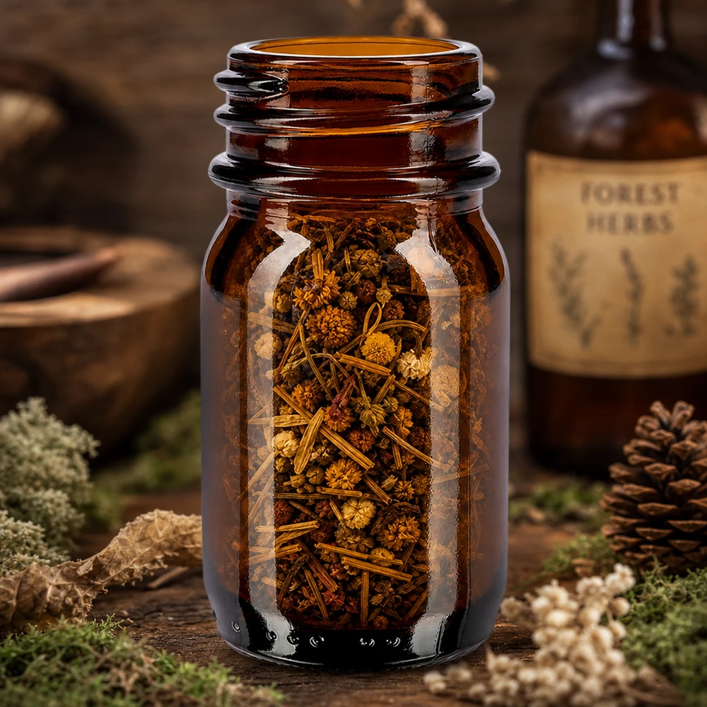 30ml Weithalsflasche Braunglas 30ml Braunglas Weithalsflasche für professionelle Lagerung von Kräutern und getrockneten Substanzen im Fachhandel