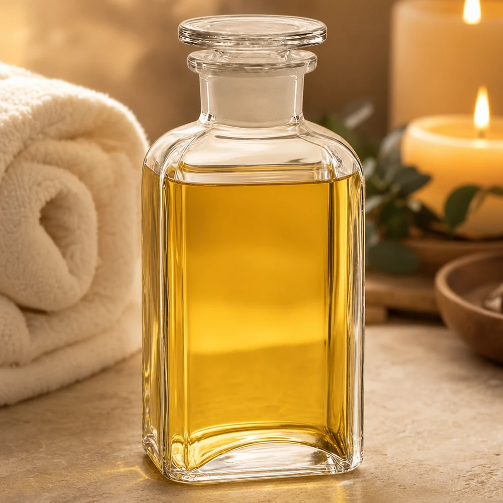 Vierkantflasche 250ml Glas klar mit Glasstopfen Weithals für professionelle Abfüllung Kosmetik Öle