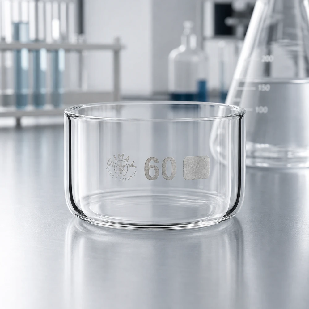 Kristallisierschale 60ml ohne Ausguss Borosilikatglas Ø60mm Simax Labor Eindampfschale