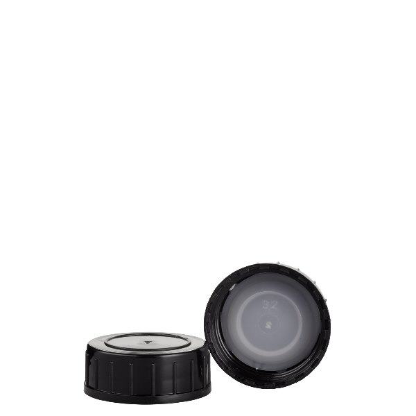 Schraubverschluss schwarz aus PolypropylenN 32mm (DIN 32)