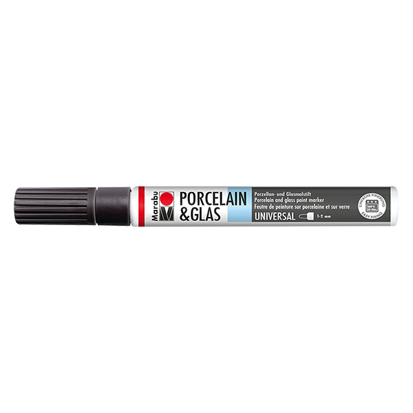 Malstift Schwarz 1-2mm für Glas/Porzellan