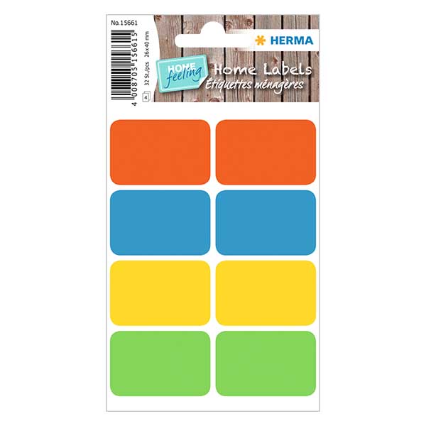 Universal Etiketten bunt (32 Aufkleber) 26x40mm