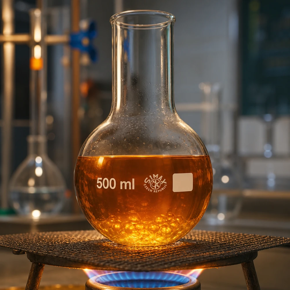 Rundkolben 500ml Weithals aus Borosilikatglas für professionelle Laboranwendungen und chemische Synthese