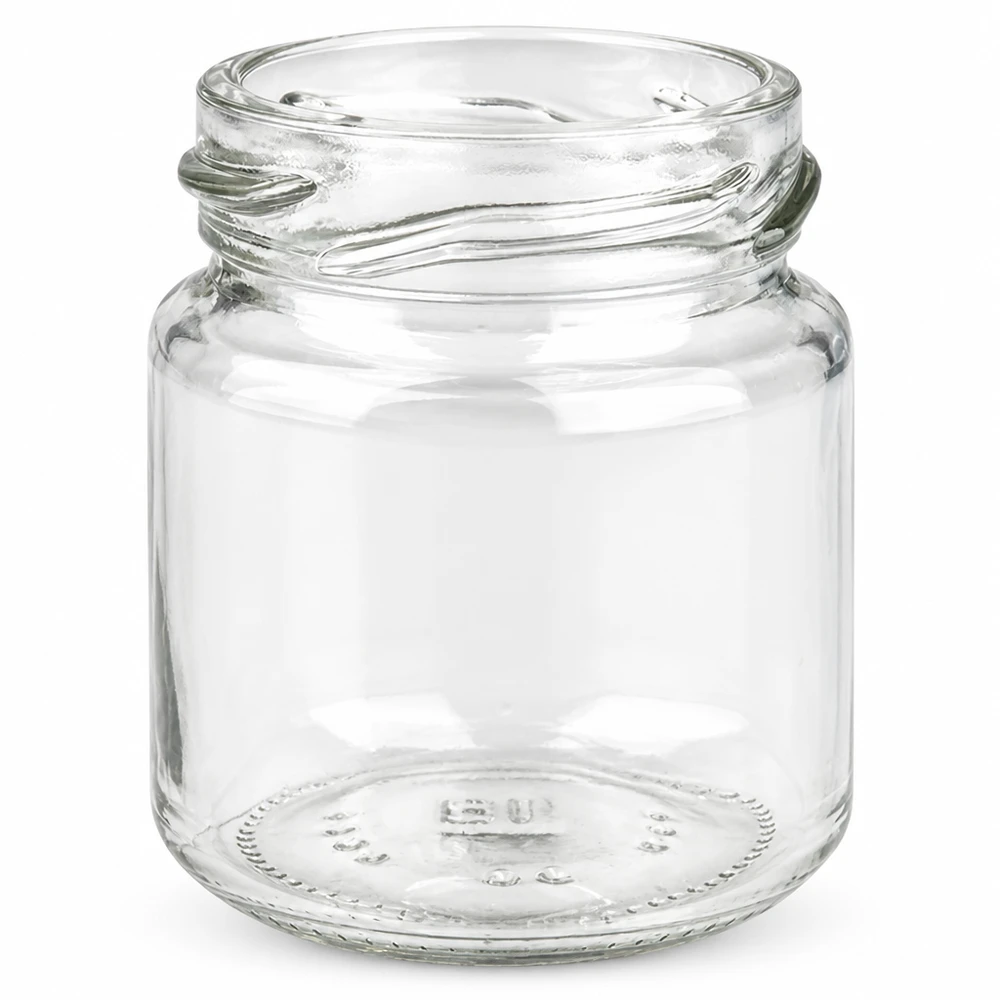 53ml Rundglas ohne Deckel (TO43) UNiTWIST Leeres Rundglas 53ml TO43 aus Klarglas für gewerbliche Abfüllung UNiTWIST Runda53 Pacadura