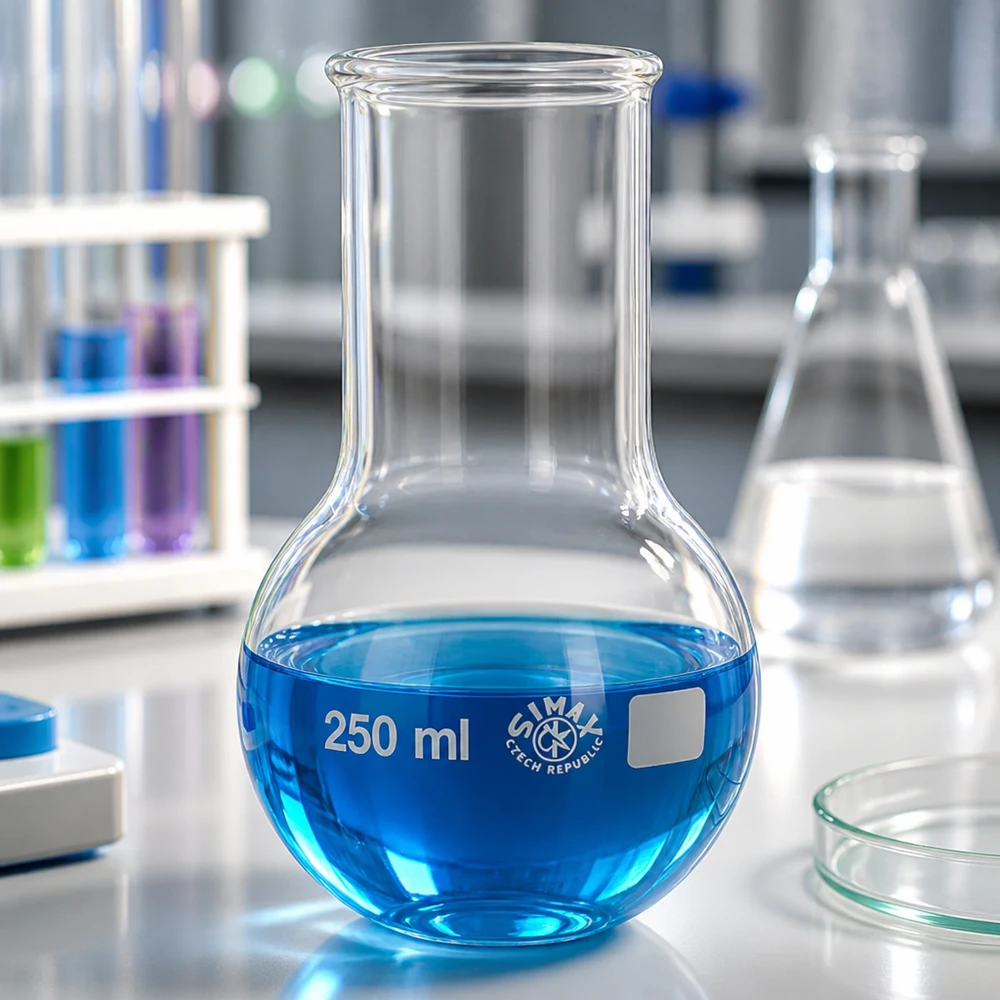 Rundkolben 250ml Weithals Borosilikatglas für professionelle Laboranwendungen und chemische Synthese