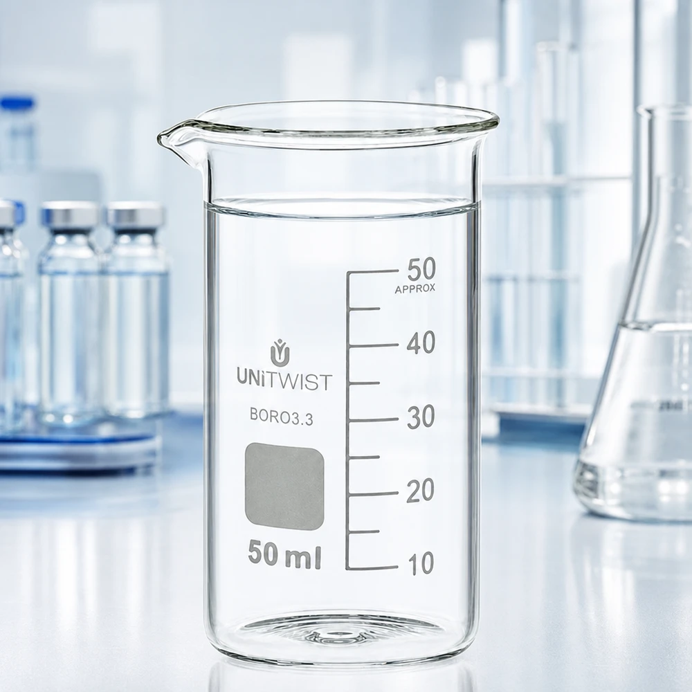 Becherglas 50ml Borosilikat, hohe Form UNiTWIST Becherglas 50ml hohe Form Borosilikat 3.3 UNITWIST für Labor und Gewerbe mit Graduierung