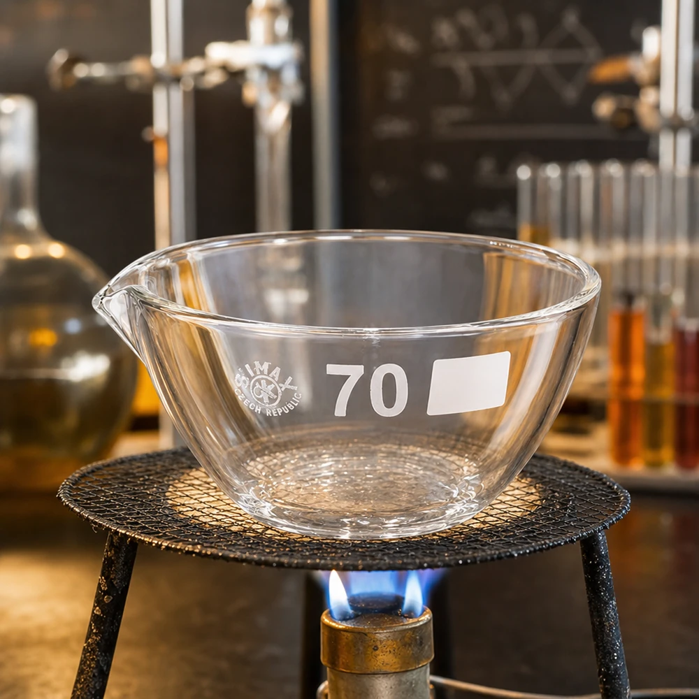 60ml Abdampfschale Borosilikat mit Ausguss ø70mm für professionelle Laboranwendungen bei Pacadura