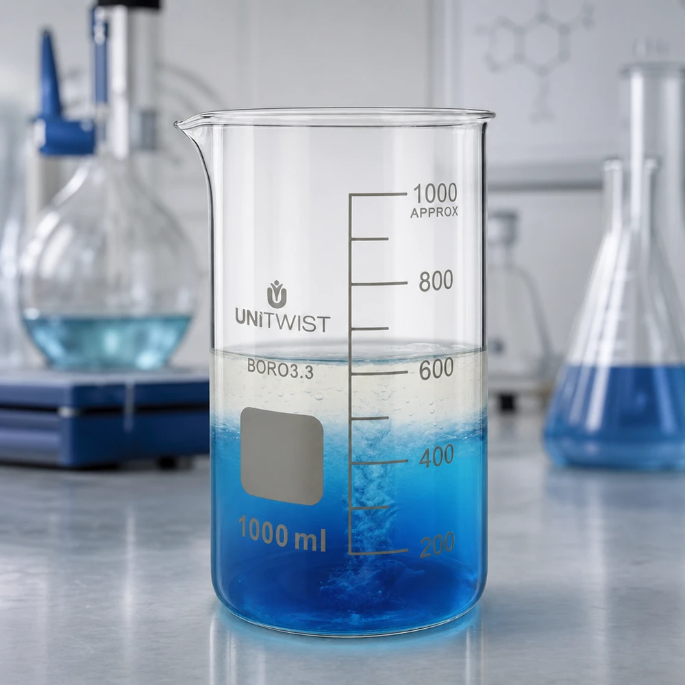 Becherglas 1000ml Borosilikat, hohe Form UNiTWIST Becherglas 1000ml hohe Form Borosilikat 3.3 UNITWIST für Labor und Gewerbe mit Milliliterskala