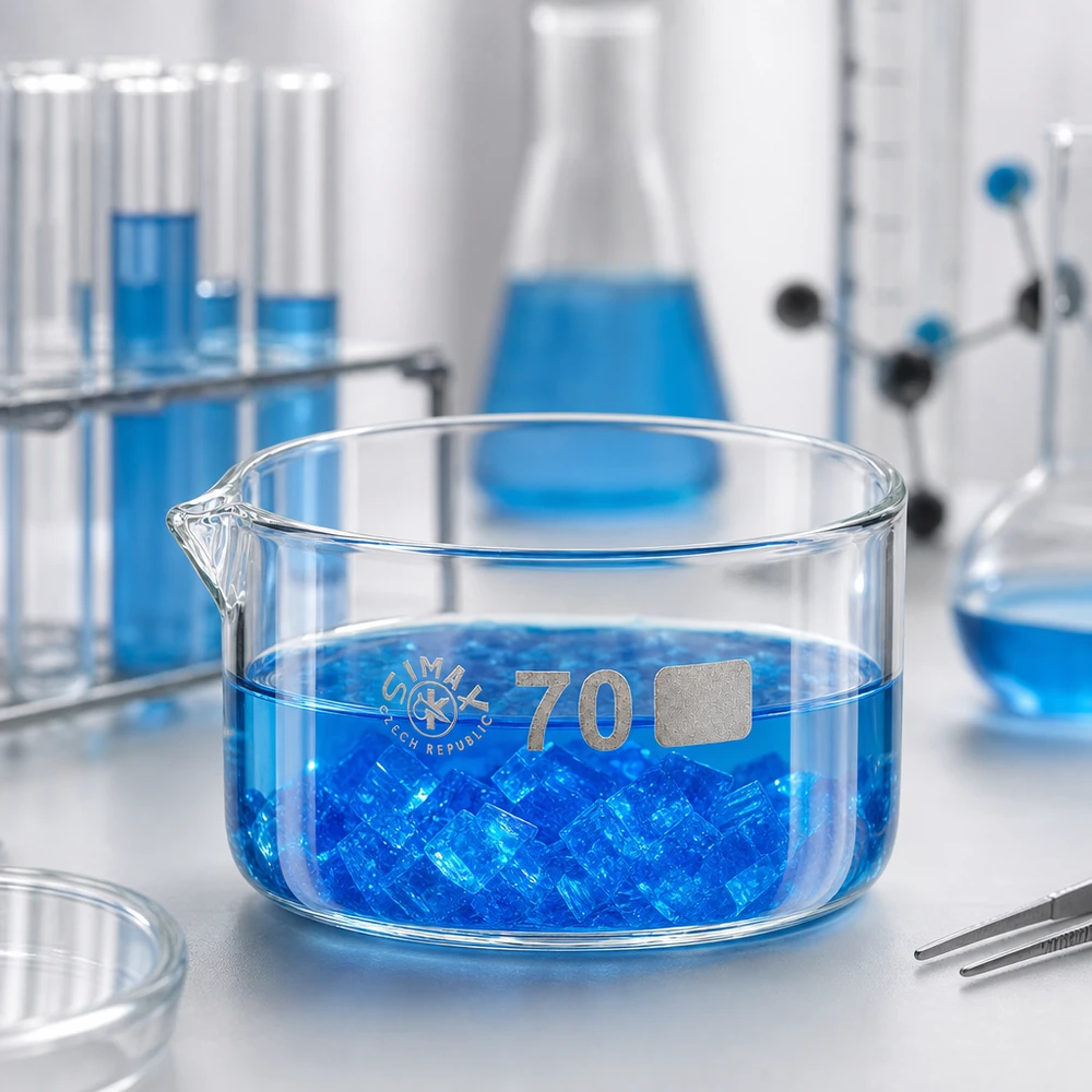 100ml Kristallisierschale mit Ausguss Borosilikat ø70mm Kristallisierschale 100ml Borosilikatglas Ø70mm mit Ausguss für Labor und Gewerbe SIMAX