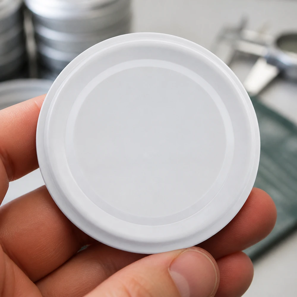 58mm BasicSeal Deckel weiss (TO58deep) UNiTWIST 58mm BasicSeal Twist-Off Deckel TO58deep weiss Weißblech Einmachdeckel Großhandel Pacadura