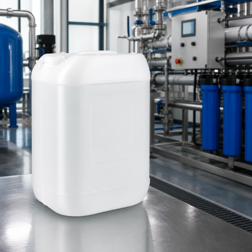 Weißer HDPE-Kanister 25 Liter ohne Verschluss für gewerblichen Einsatz in Industrie und Produktion