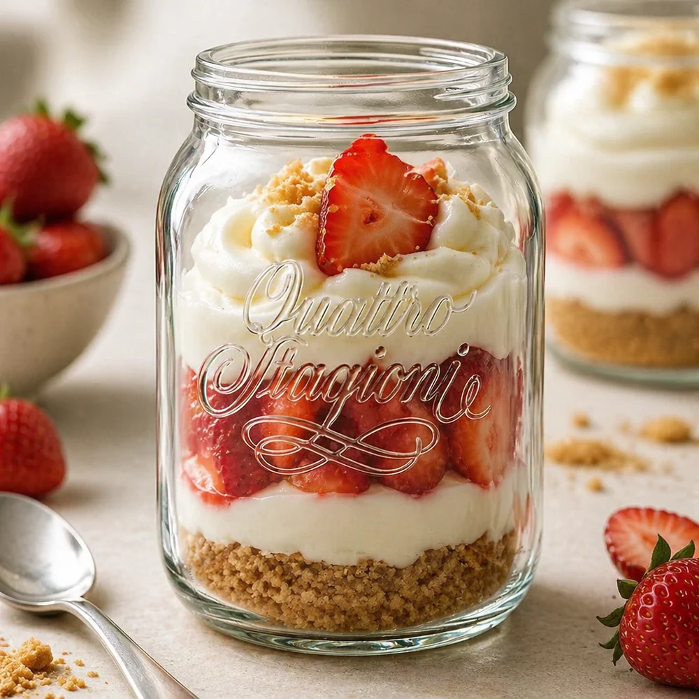 2000ml Rundglas "Quattro Stagioni" QS110mm 2000ml Quattro Stagioni Haushaltsglas mit Dessert-Schichtung für professionelle Gastronomie und Gewerbeeinsatz