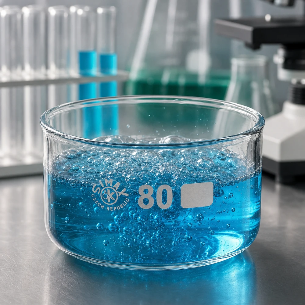 150ml Kristallisierschale ohne Ausguss Borosilikat ø80mm Kristallisierschale 150ml Borosilikatglas ø80mm ohne Ausguss für Labor und Gewerbe SIMAX