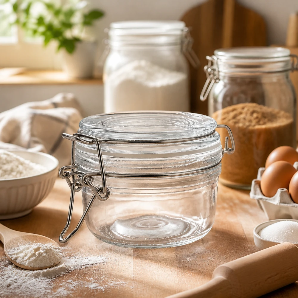100ml Vorratsglas mit Silikonring und Bügelverschluss UNiTWIST 100ml Vorratsglas mit Bügelverschluss für professionelle Lagerung - Glaskonserve für Gewerbebetriebe bei Pacadura