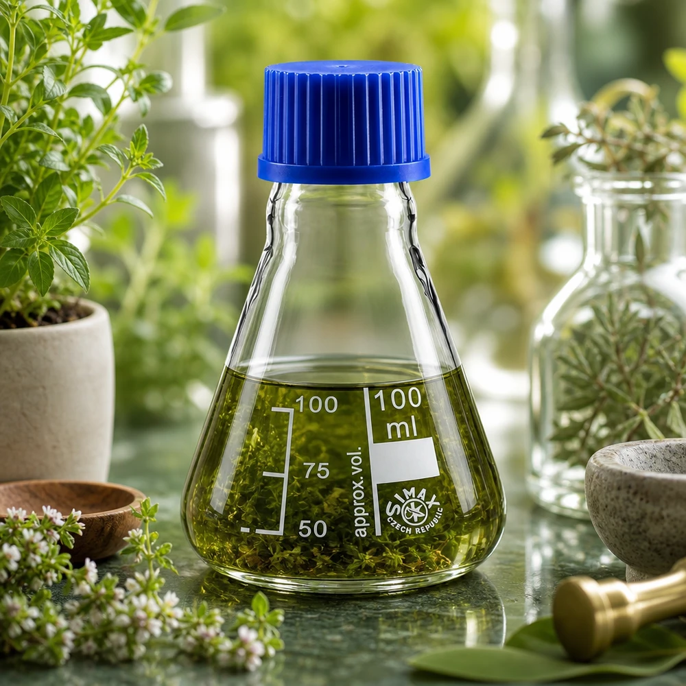 Erlenmeyerkolben 100ml Borosilikatglas mit Schraubkappe für Labor und Industrie bei Pacadura Fachhandel