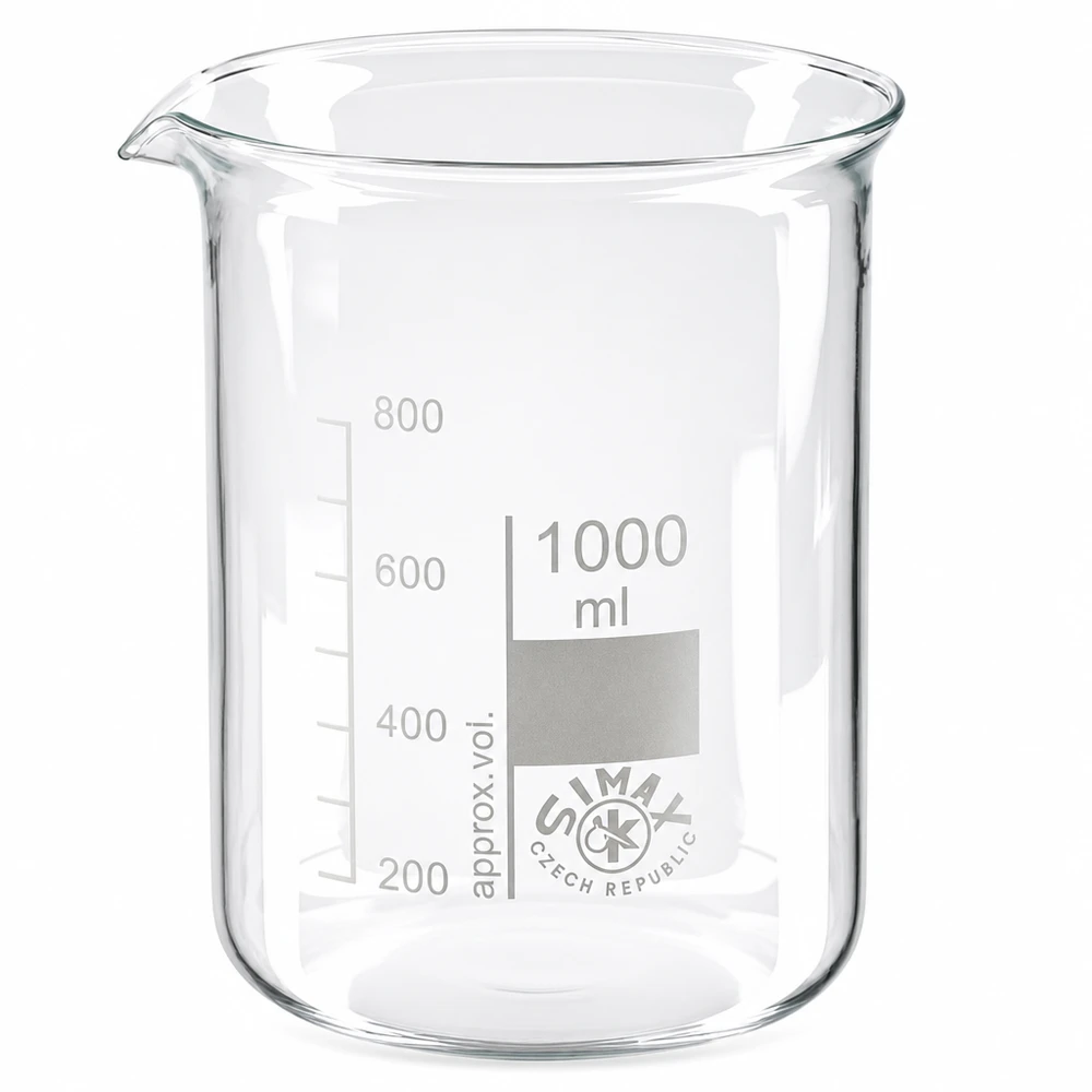 Becherglas 1000ml aus Borosilikatglas niedrige Form für professionellen Laboreinsatz und Gewerbeanwendungen