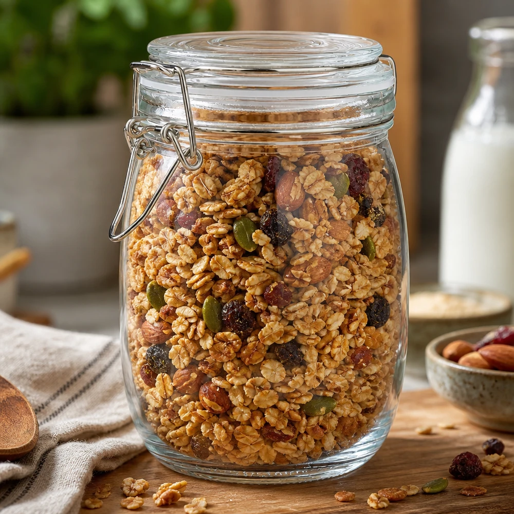1000ml Vorratsglas mit Silikonring und Bügelverschluss UNiTWIST 1000ml Vorratsglas mit Bügelverschluss für Müsli und Nüsse im Großhandel bei Pacadura.de