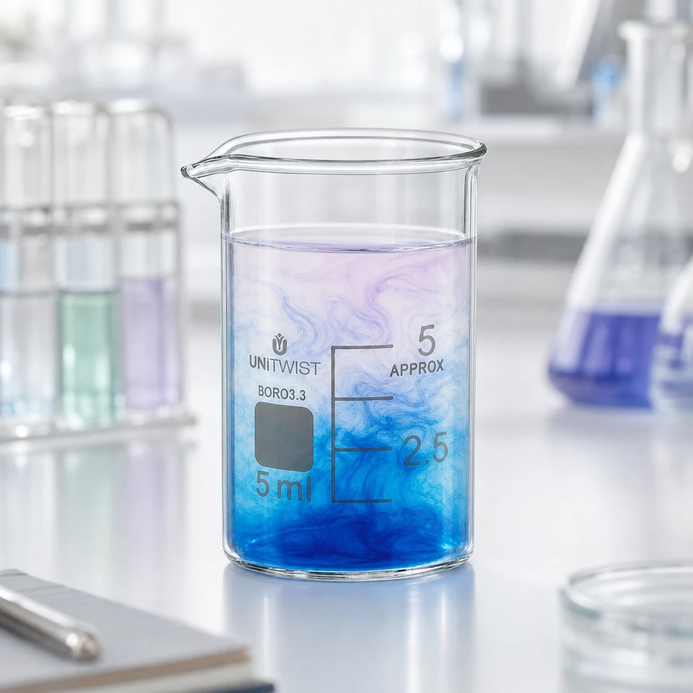 UNiTWIST Becherglas 5ml Borosilikat 3.3 niedrige Form für Labor und Gewerbe