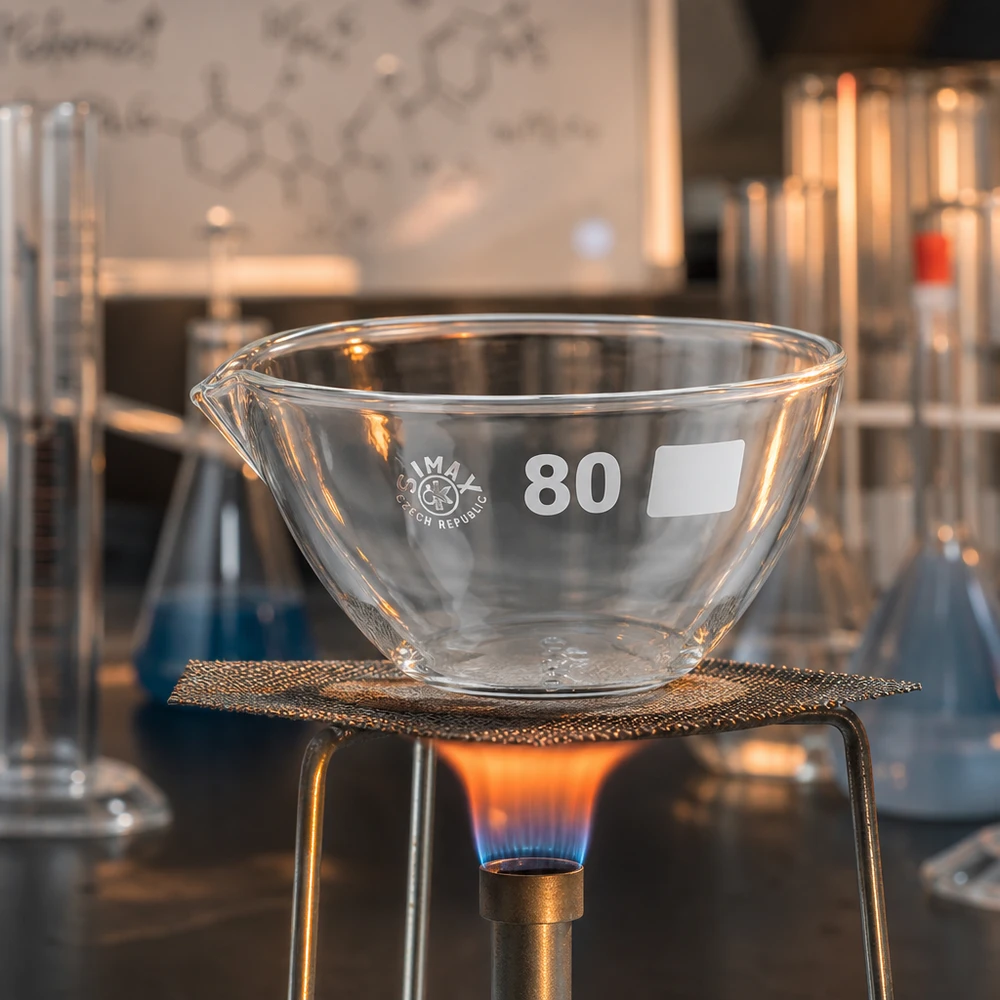 90ml Abdampfschale mit Ausguss Borosilikat ø80mm 90ml Abdampfschale Borosilikat mit Ausguss ø80mm für professionelle Laboranwendungen bei Pacadura.de