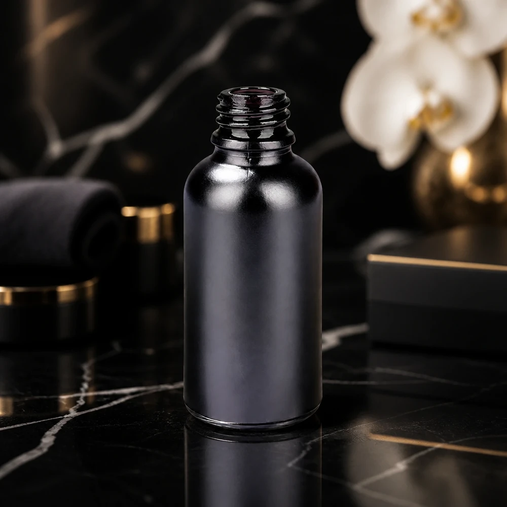 30ml Apothekerflasche BlackLine UT18/30 UNiTWIST 30ml Apothekerflasche schwarz UT18/30 UNiTWIST Gewinde für professionelle Anwendung Violettglas BlackLine Serie
