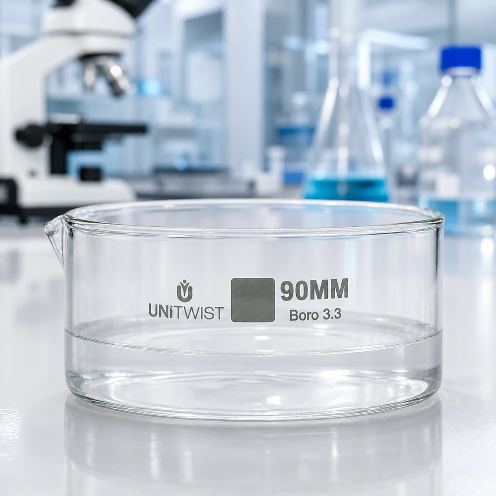 Kristallisierschale ø90mm Borosilikatglas UNiTWIST Kristallisierschale 90mm Borosilikatglas 3.3 UNiTWIST Labor Glasschale für professionellen Einsatz