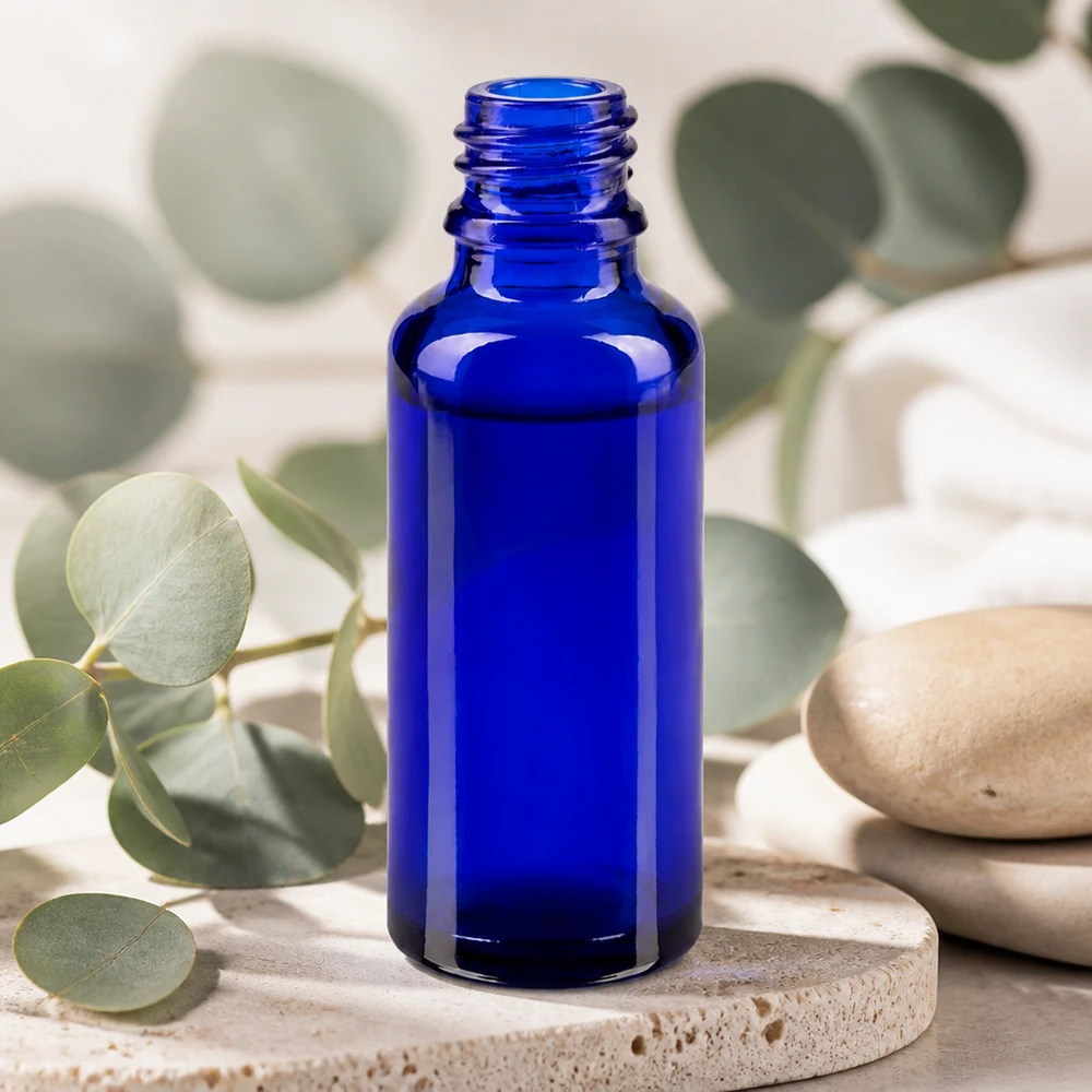 Tropfflasche 30ml DIN 18 BLAUGLAS 30ml blaue Apothekerflasche ApoGlas aus Braunglas für professionelle Abfüllung im Fachhandel