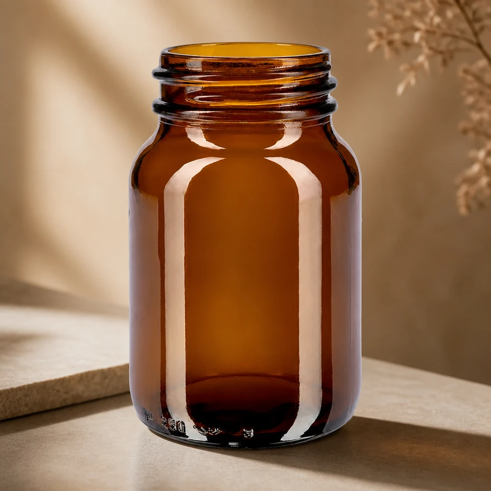 250ml Weithalsflasche Braunglas 250ml Weithalsflasche aus Braunglas für professionelle Verpackung und Lagerung von Produkten im Fachhandel