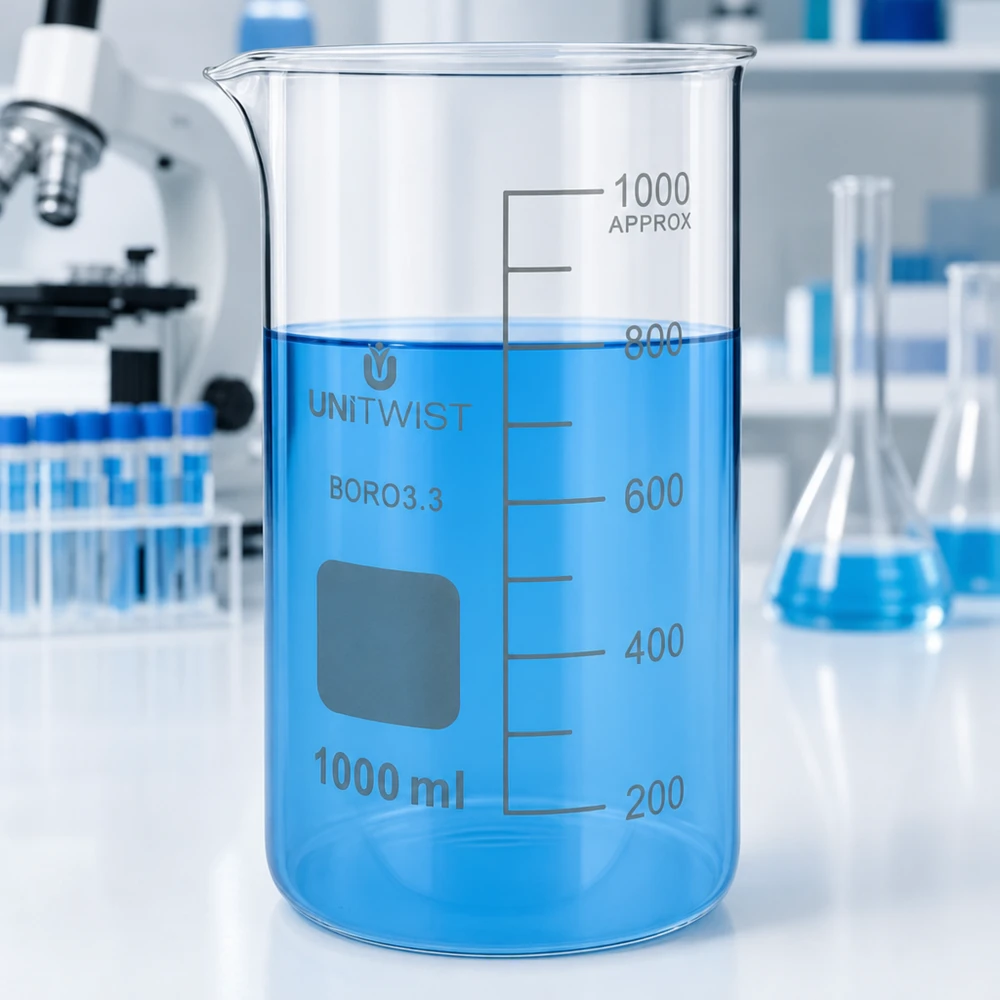 Becherglas 1000ml hohe Form Borosilikat 3.3 UNITWIST für Labor und Gewerbe graduiert