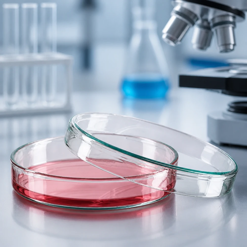 Petrischale 100x20mm Glas Petrischale 100x20mm aus Borosilikatglas für mikrobiologische Laboranwendungen im gewerblichen Einsatz