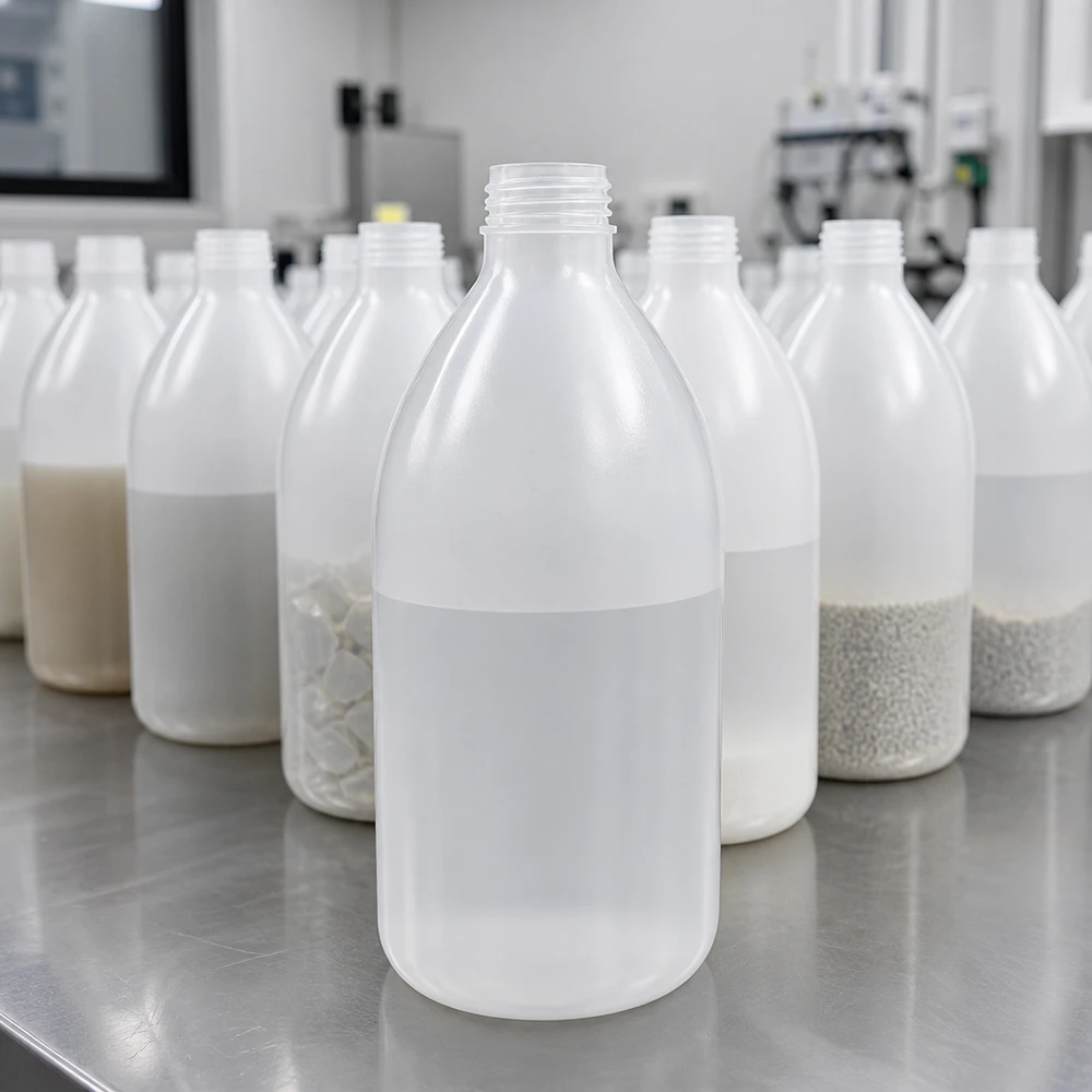 1000ml Laborflasche Enghals HDPE transparent ohne Verschluss für professionellen Laboreinsatz
