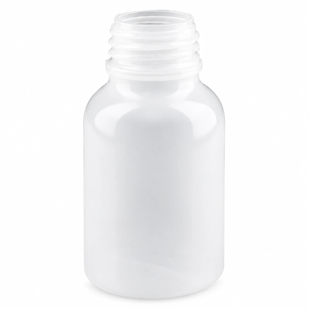 100ml Laborflasche Weithals ohne Verschluss 100ml Weithals-Laborflasche aus HDPE weiß ohne Verschluss für professionellen Labor- und Gewerbeeinsatz
