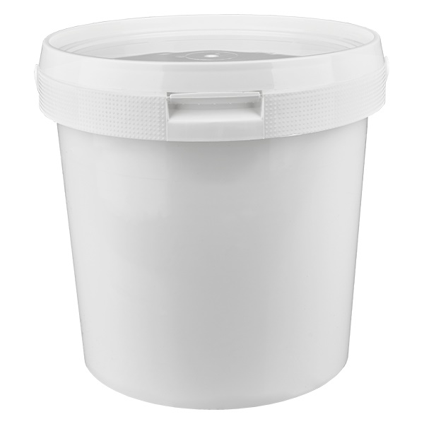 Eimer 2.5L aus weißem Kunststoff Polypropylen mit Deckel