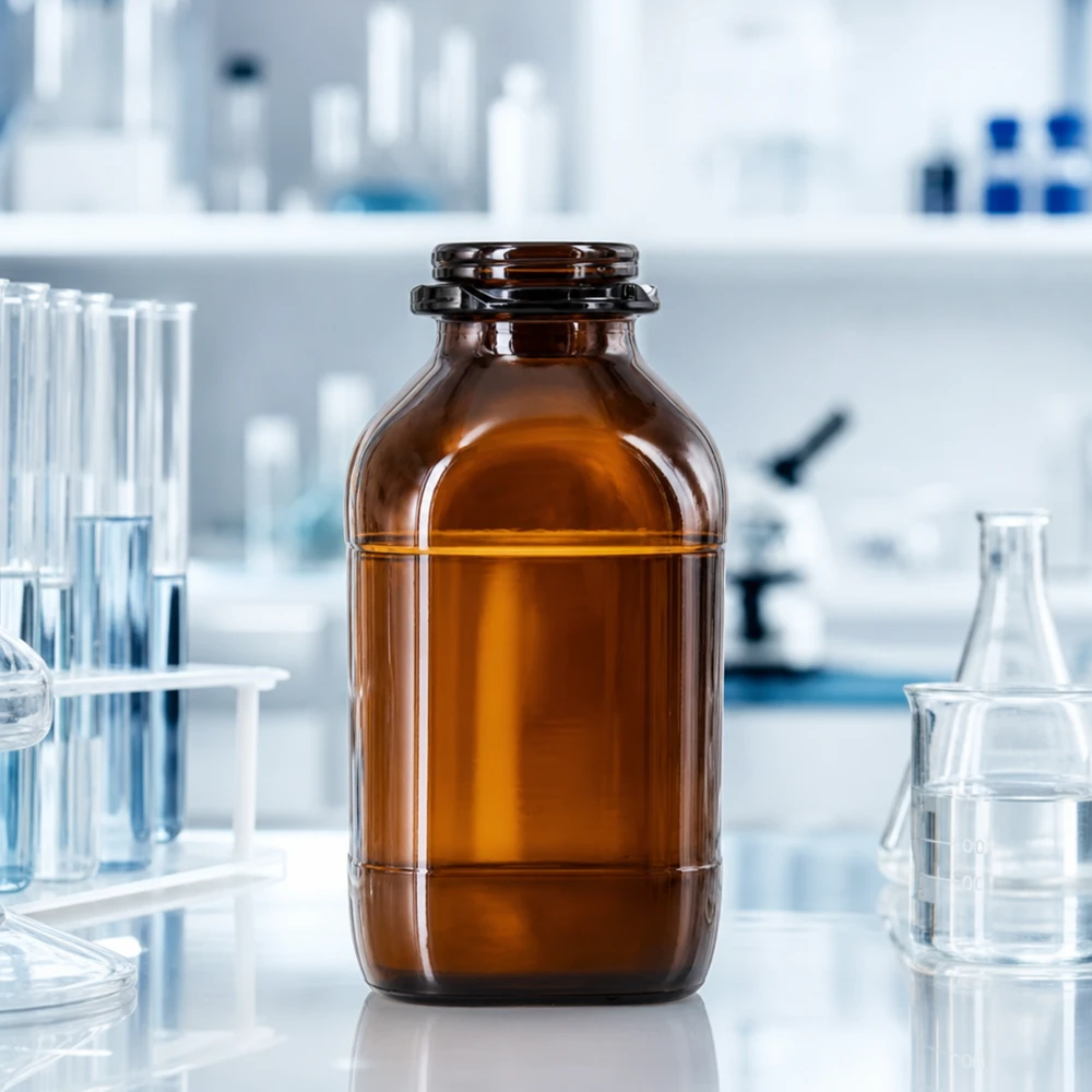 1000ml Chemikalienflasche Braunglas DIN 54 - Professionelle Lagerlösung 1000ml Braunglas Chemikalienflasche für professionelle Laboranwendungen und sichere Chemikalienlagerung