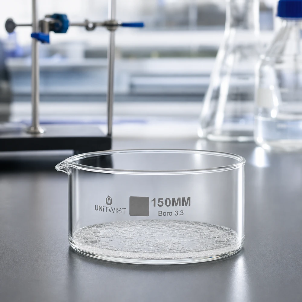 Kristallisierschale 150mm Borosilikatglas 3.3 UNiTWIST für Labor und Gewerbe hitzebeständig chemikalienresistent