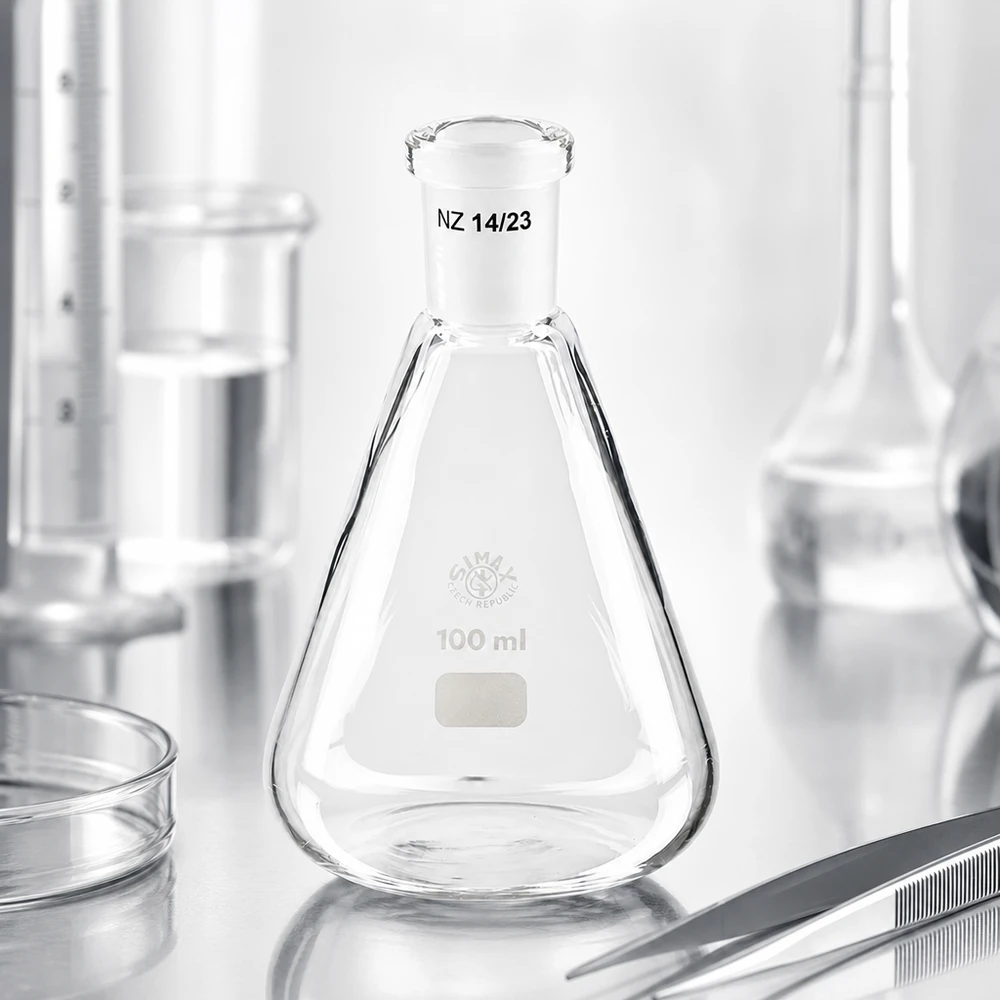 Erlenmeyerkolben 100ml mit Normschliff (14/23) Erlenmeyerkolben 100ml mit Normschliff (14/23)