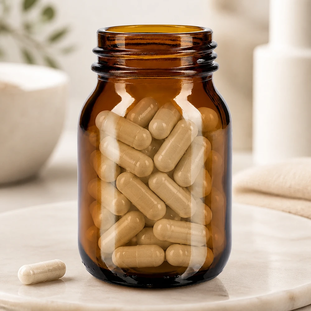 75ml Weithalsflasche Braunglas mit DIN 40 Mündung 75ml Braunglas Weithalsflasche DIN 40 für pharmazeutische Kapseln - professionelle Verpackungslösung Pacadura