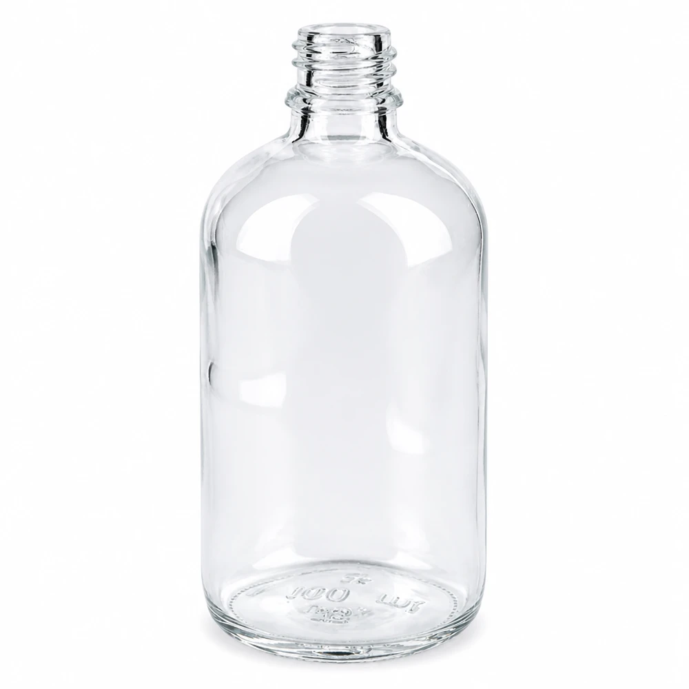 Klarglas Flasche 100ml DIN 18 100ml klare Glasflasche ApoGlas Apothekenflasche für professionelle Anwendung Gewerbetreibende Pacadura