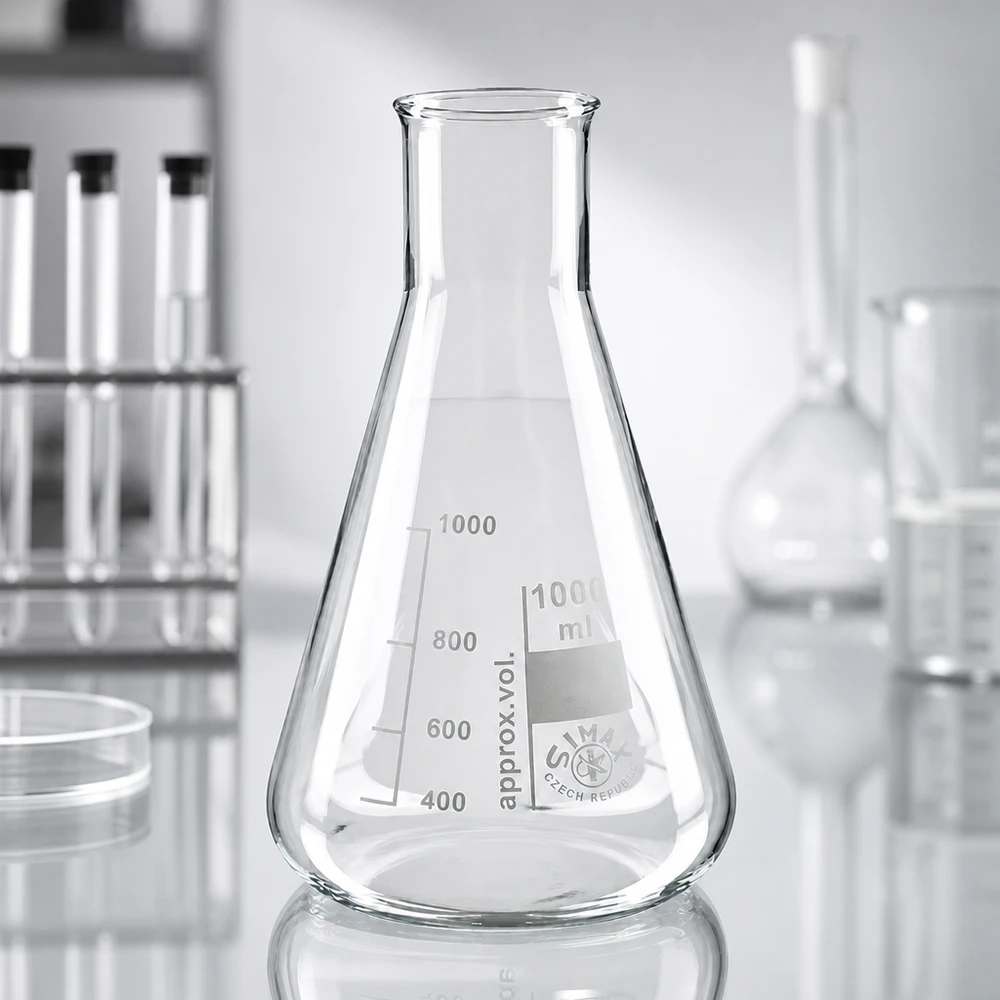 Erlenmeyerkolben 200ml Weithals aus Borosilikatglas für professionelle Laboranwendungen bei Pacadura
