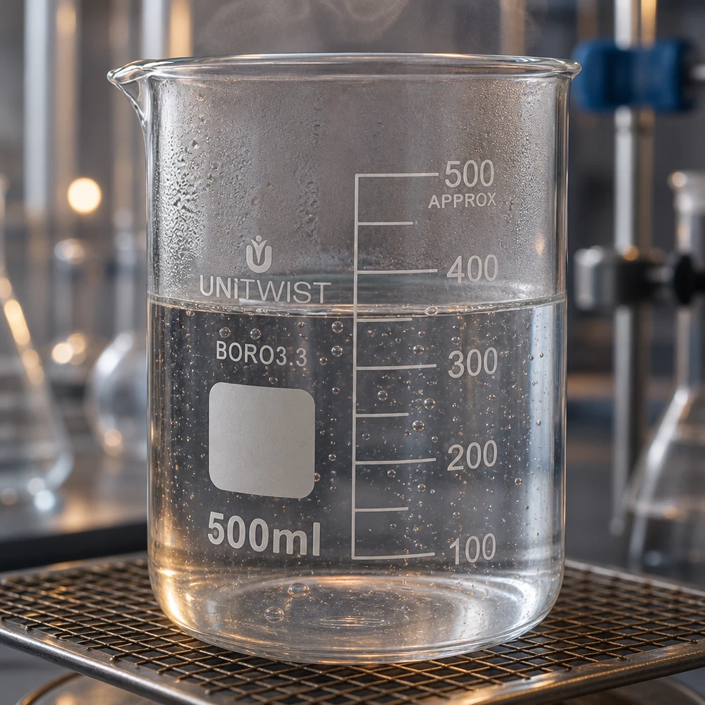 Becherglas 500ml Borosilikat, niedrige Form UNiTWIST Becherglas 500ml Borosilikat 3.3 niedrige Form UNiTWIST für professionellen Laboreinsatz