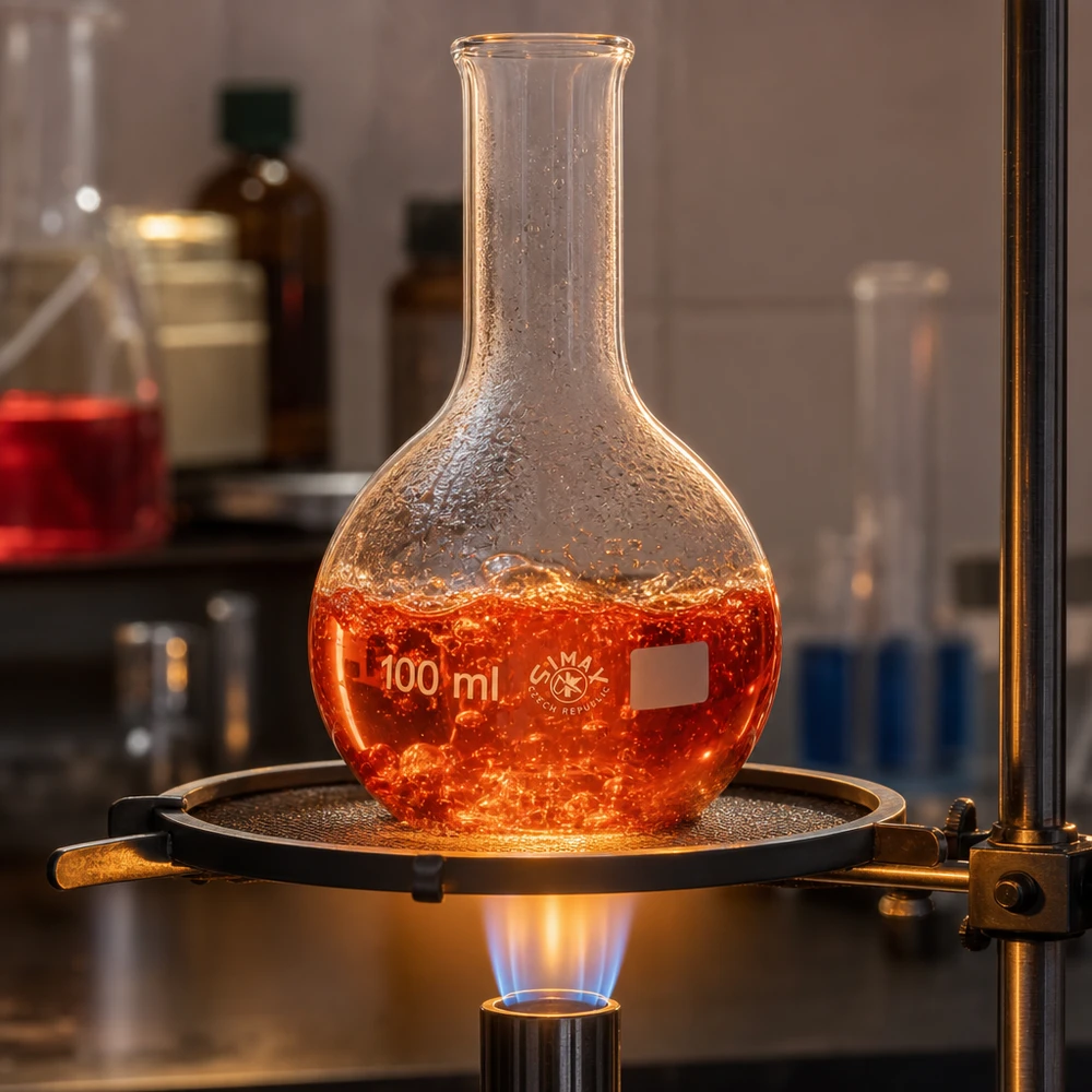 Stehkolben 100ml Enghals Borosilikatglas für professionelle Laboranwendungen beim Erhitzen und Destillieren