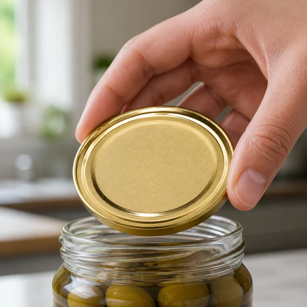 UNiTWIST TO82 Golddeckel BioSeal BPA-NI unitemp Twist-Off-Deckel für Olivengläser gewerblicher Einsatz