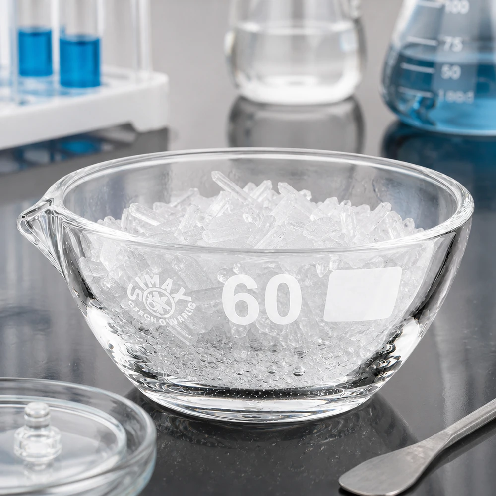 Abdampfschale 45ml Borosilikat mit Ausguss ø60mm für professionelle Laboranwendungen bei Pacadura