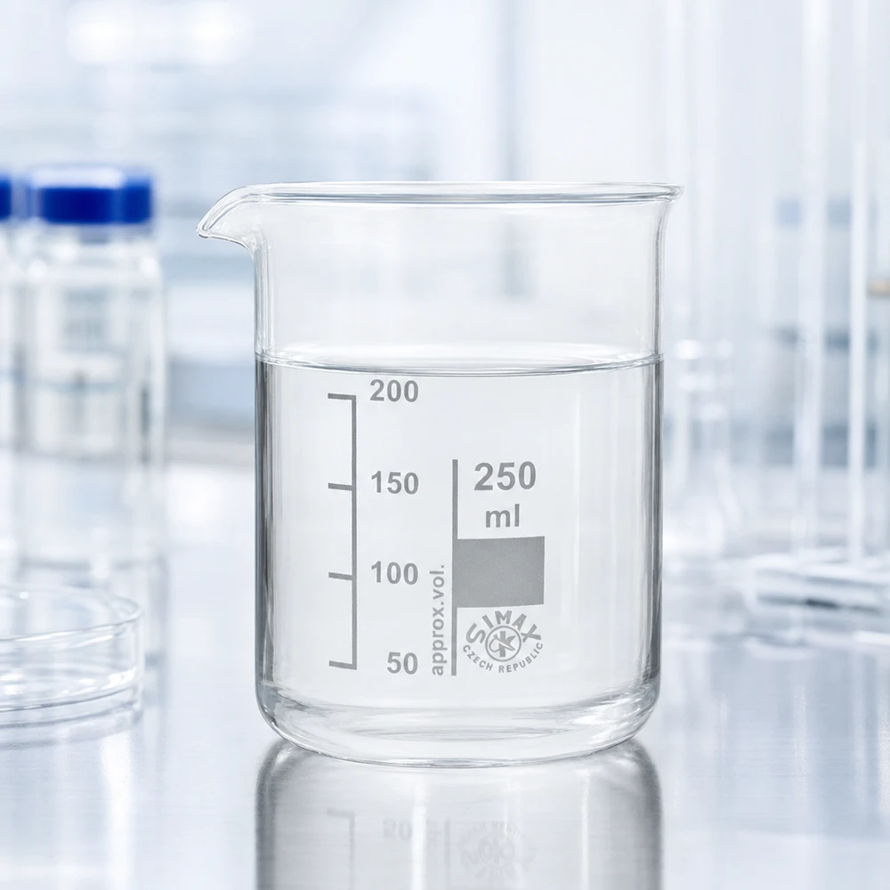 Becherglas 250ml Borosilikatglas, niedrige Form Becherglas 250ml Borosilikatglas niedrige Form für professionelle Laboranwendungen und gewerblichen Einsatz