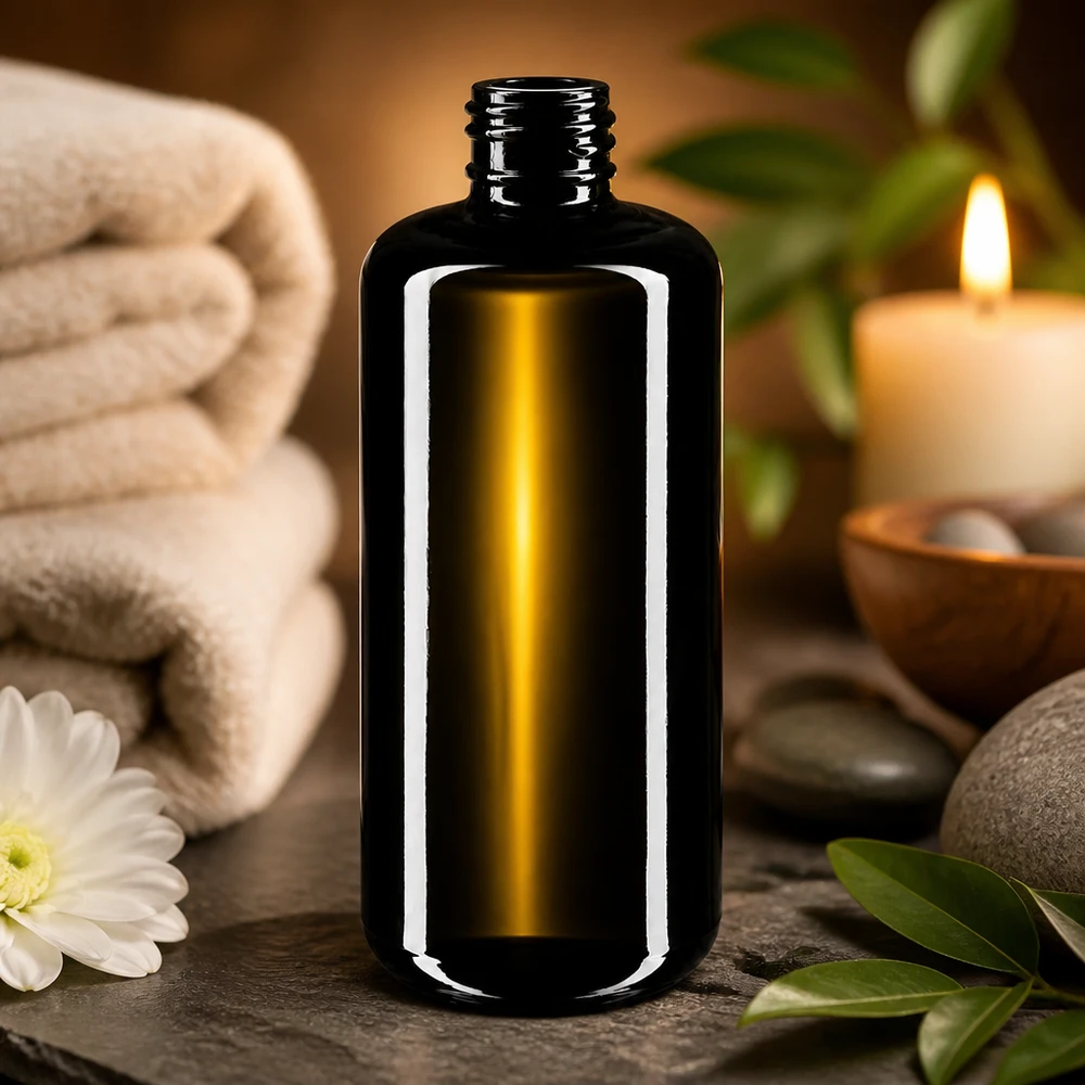 Violettglas Flasche 200ml 410/24 200ml Kosmetikflasche Draco aus Violettglas Miron für professionelle Kosmetik und Aromatherapie im Fachhandel