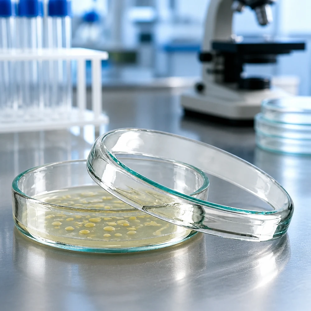 Petrischale 70x15mm aus Borosilikatglas für mikrobiologische Laboranwendungen im gewerblichen Einsatz