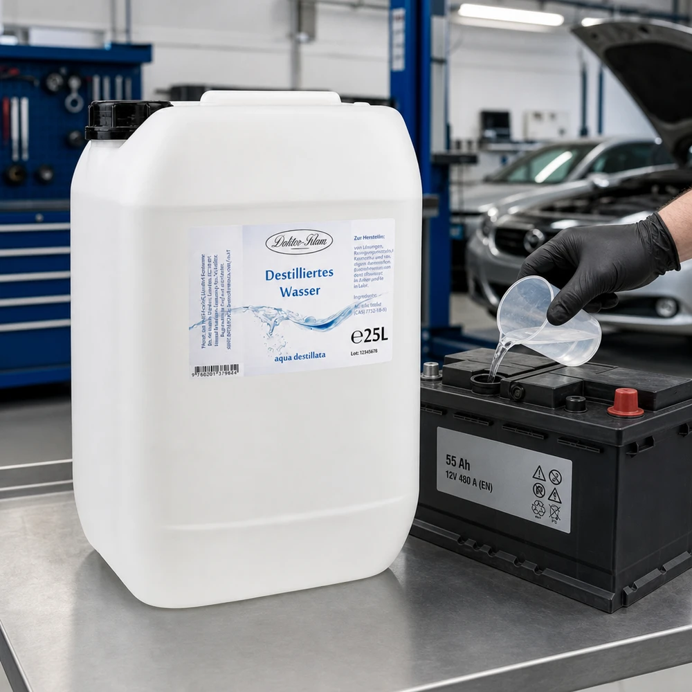 Destilliertes Wasser 25L Doktor-Klaus 25L Kanister destilliertes Wasser Doktor-Klaus für professionelle Anwendung in Werkstatt und Gewerbe