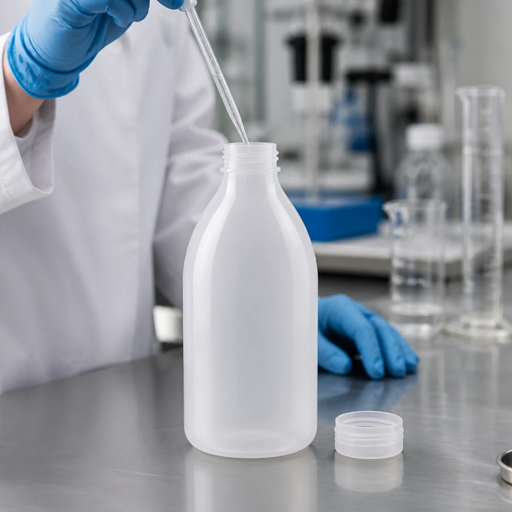 500ml Kunststoff-Laborflasche Enghals ohne Verschluss für professionellen Laboreinsatz bei Pacadura