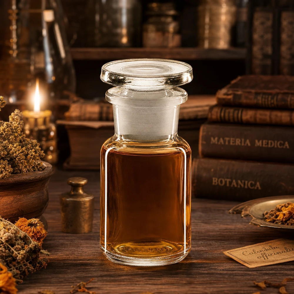 Rundschulterfl. 50ml klar Weithals Glasstopfen Rundschulterflasche 50ml Klarglas Weithals mit Glasstopfen für pharmazeutische und botanische Anwendungen