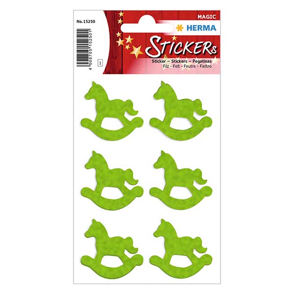 Filz Sticker "Schaukelpferd" (6 Aufkleber)